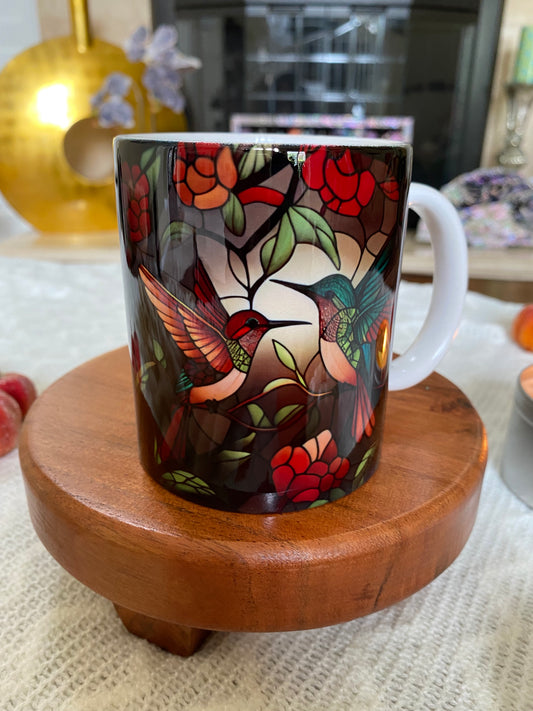 Hummingbird Stain Glass Mug