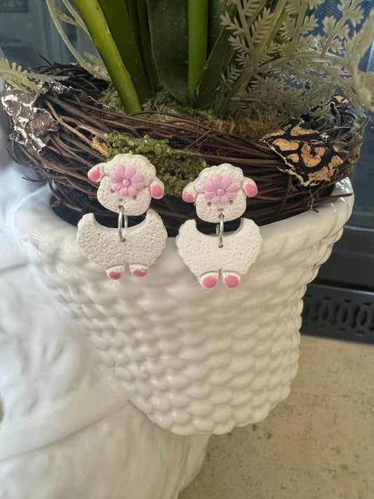 Spring Lamb Dangle Studs