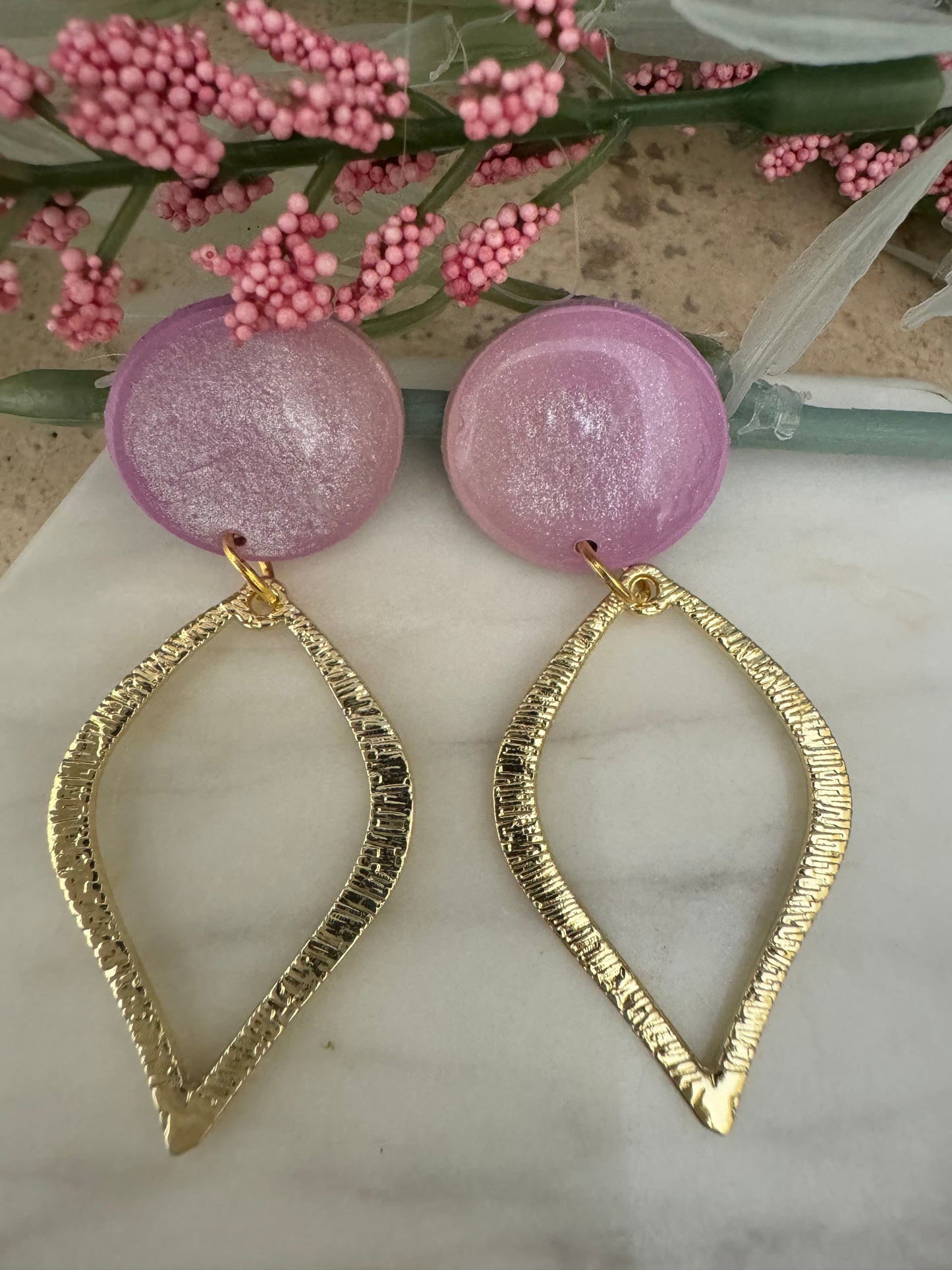 Ombre Pink-Purple Petal Danglers