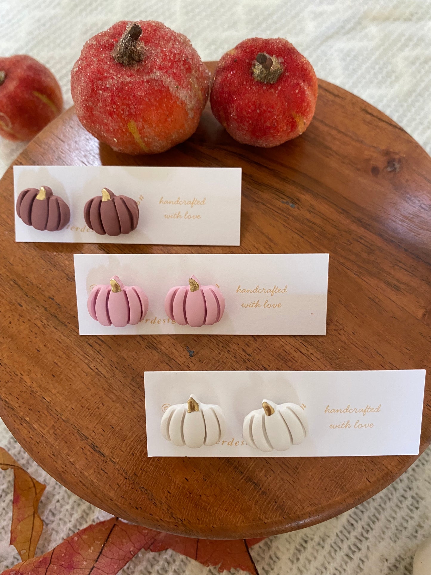 Mauve Pumpkin Stud Earrings