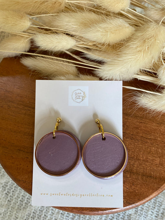 Purple & Gold Abstract Earrings